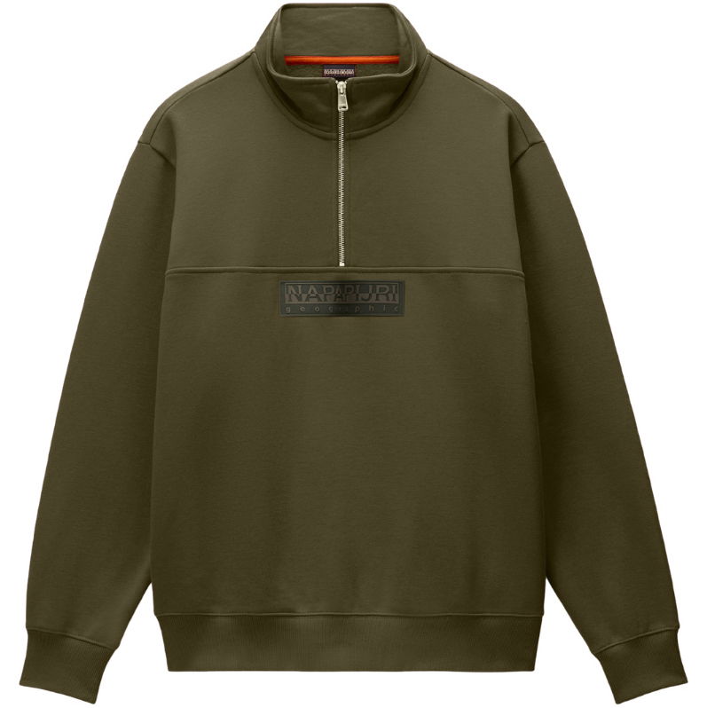 2026 Napapijri Mens Box Logo Half Zip Sweat NP0A8B33G1F - Olive Night